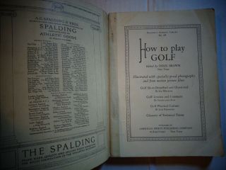 Spalding ' s Athletic Library How To Play Golf NO.  4B c.  1926 Golf Instruction Book 3
