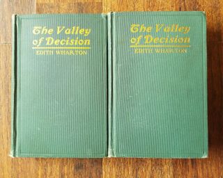 The Valley Of Decision - Edith Wharton - Feb 1902,  Apparent 1st Edition - 2 Vols