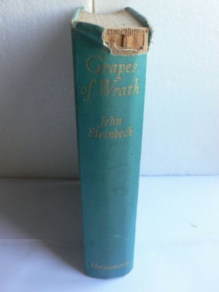 John Steinbeck.  The Grapes of Wrath.  1939 1st edition.  Heinemann.  UK First Hardback 4