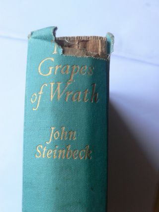 John Steinbeck.  The Grapes of Wrath.  1939 1st edition.  Heinemann.  UK First Hardback 8
