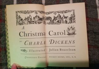Vintage A Christmas Carol Charles Dickens HB 1939 Collector ' s Ed Pocket books 4