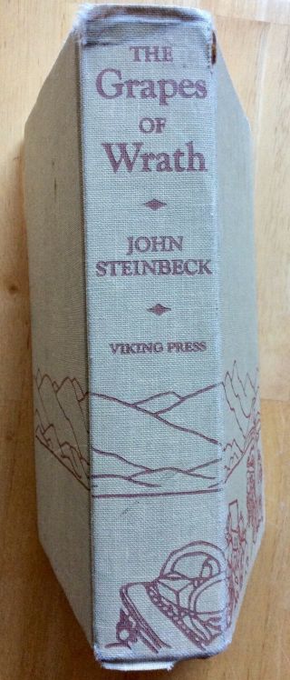 THE GRAPES OF WRATH by John Steinbeck,  1939,  Hardcover Viking Press,  BCE 2