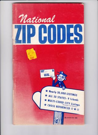 Winking Mr.  Zip - 1969 Vintage U.  S.  National Zip Code Directory & Telephone A C