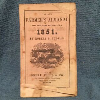 1851 Farmer’s Almanac Robert Thomas Astronomical Calculations Farming