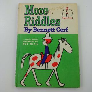 More Riddles Bennett Cerf 1st 1961 Dj Beginner Book Dr.  Seuss 1st Edition