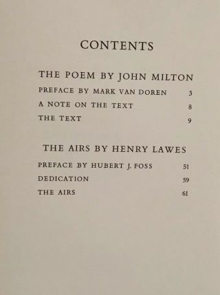 The Masque of Comus: The Poem by John Milton and The Airs by Henry Lawes,  1997 5