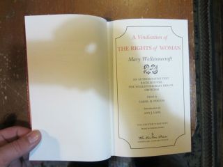 A VINDICATION OF THE RIGHTS OF WOMAN BY MARY WOLLSTONECRAFT EASTON LEATHER 3