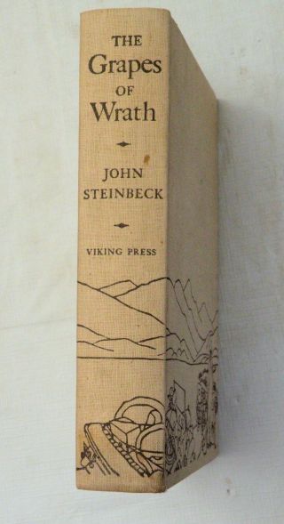 1939,  The Grapes of Wrath by John Steinbeck Viking HB (no dj),  1st Ed 7th Pr,  VG 2