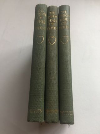 Vintage Books 1 - 3 ‘the Vision Of Dante Alighieri’ By Henry Francis Cary.  1902