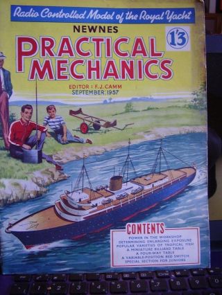F J Camm Practical Mechanics Mag September 1957 R/c Royal Yacht Four Way Table