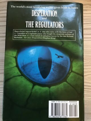 The Regulators by Stephen King as Richard Bachman Hardback 1st Edition 1st Print 2