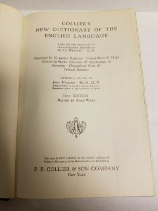 Vintage COLLIER ' S Dictionary of the English Language 1928 Edition 7