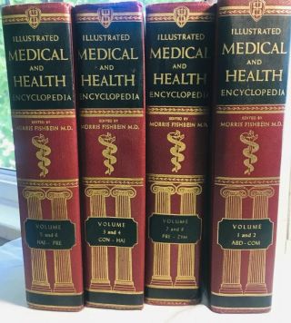 Vintage Illustrated Medical And Health Encyclopedia 4 Book Set Vol.  1 - 8