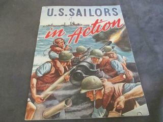 1944 Whitman Publishing Us Sailors In Action Wwii Childrens Book Ch2