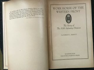 Hewitt Work Horse Of The Western Front Story Of 30th Infantry Division 1946