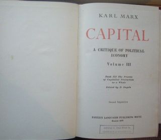 Karl Marx Capital Volume 3 Lawrence & Wishart Hardback 2nd Edition 1962 4