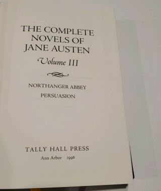Complete Novels of Jane Austen Volume 3 Tally Hall Press 1st edition Leather 4