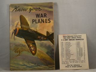 Know Your War Planes 1943 Wwii World War Two Illustrated Booklet Wwii,  Insert