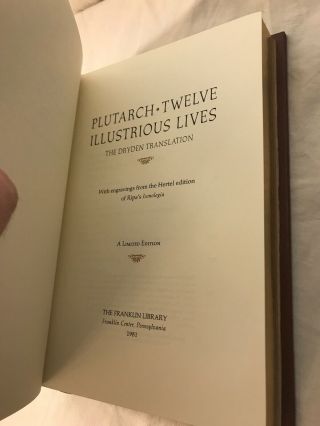 Franklin Library Twelve Illustrious Lives Plutarch 100 Greatest All Time Leather 5