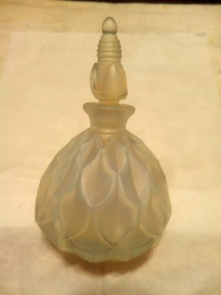 Vintage Sabino Paris France Round Opalescent Petalia Perfume Bottle Art Glass