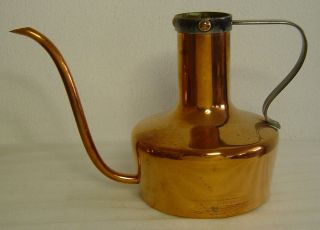 Vintage 60/s Copper Watering Can With Cast Iron Handle