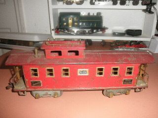 American Flyer 4021 Red Deluxe Lighted Caboose Prewar Vintage Railway Freight