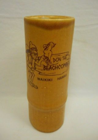Vintage Don The Beachcomber Waikiki Hawaii Bamboo Tiki Mug Ceramic