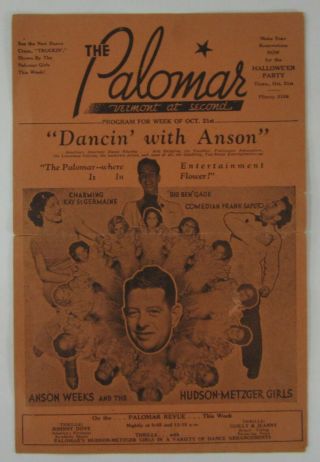 Vintage Palomar Dance Club Los Angeles Swing Big Band Dancin 