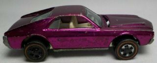 Vintage Hot Wheels Redline 1968 Mattel Custom Amx Car Pink Purple