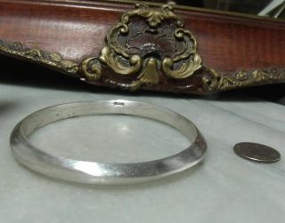 Vintage Sterling Silver Heavy Rare Modernist Bangle Bracelet By Guess Co.