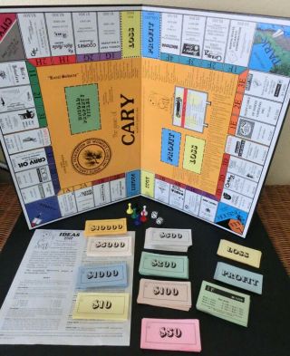 Very Rare Vintage 1985 Cary Nc Monopoly Board Game North Carolina Complete Vgc