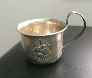 Vintage Webster Sterling Silver Baby Cup And Small Rattle