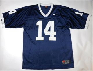 Vtg Authentic Penn State Nittany Lions 14 Ncaa College Football Nike Jersey L