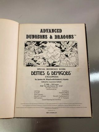 Vintage 1980 Advanced Dungeons & Dragons Deities & Demigods Cyclopedia Book 7