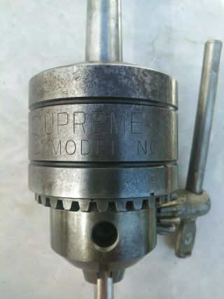 Vintage Usa Made Supreme Chuck 24t3 Drill Chuck 1/8 To 5/8 " With 3 Morse Taper S