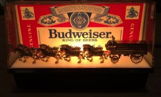 Vintage Budweiser Clydesdale Lighted Sign Cash Register Topper Bar Light