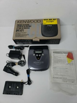 Rare Vintage Kenwood Dpc - 971 Portable Cd Player Kit For Car Radio - Euc