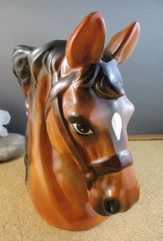 Vintage Nm Stallion Horse Head Vase 6 " Pottery Planter
