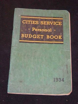 Vintage Cities Service Oil & Gas Co.  C1934 " Personal Budget Book " Promotional