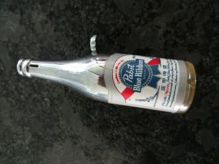 Rare Vintage Chrome Pabst Blue Ribbon Beer Bottle Cigarette Lighter - 4 Inch