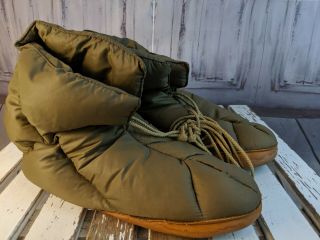 Eddie Bauer Goose Down Vintage Vtg Boots Shoes Sundowner Camp Slippers Moccasin