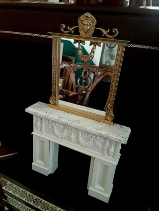 One Ornate Over Mantle Mirror By Artist Jim Coates Doll House Size 1:12 Scale