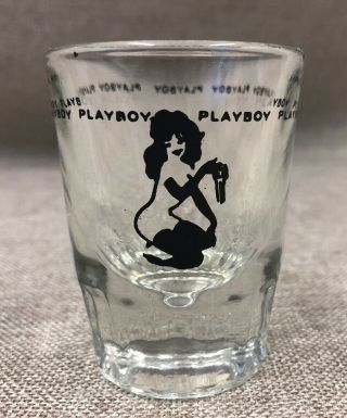 Vintage Playboy Club Heavy Shot Glass With Playboy Bunny