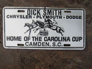 Vintage Dick Smith Chrysler Plymouth Dodge Dealership Embossed License Plate