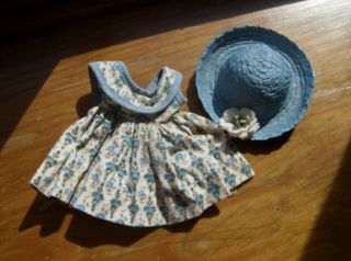 Vintage Ginny Doll Clothes - Dress And Hat