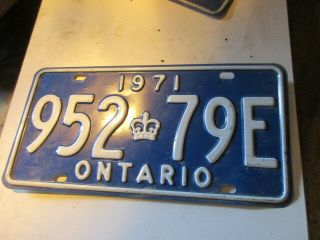 1971 Canada Vintage Collectible Ontario License Plate 71