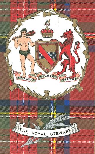 Vintage Postcard - Scotish Clan - The Royal Stewart,  Scotland