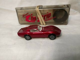 Vintage Kenner Zip Strip Purple Corvette Stingray Pocket Pak Case Usa Toy Car