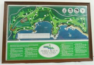 Vintage Pebble Beach Golf Links Map Professionally Framed Map/layout