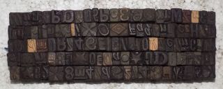 112 Piece Vintage Letterpress Wood Wooden Type Printing Blocks 13 M.  M.  Bc - 2042